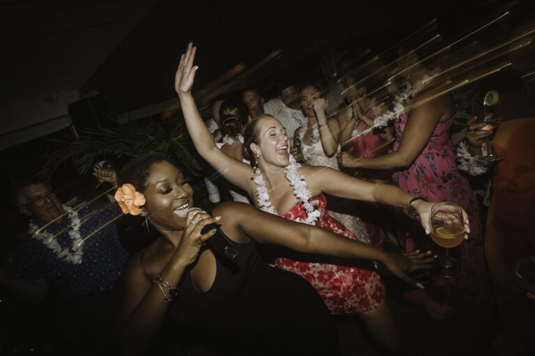 Maradona singing live to a dancing crowd in The Bahamas