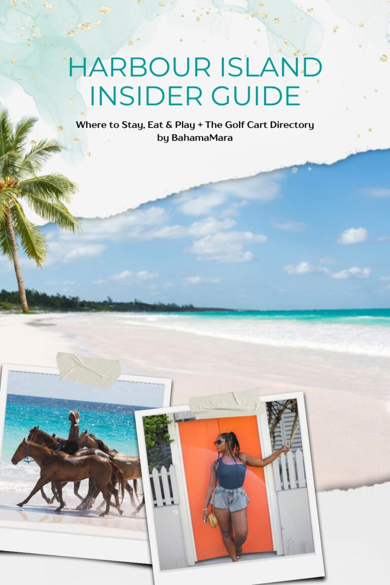 Harbour Island Insider Guide by BahamaMara cover – where to stay, eat and play plus the golf cart directory