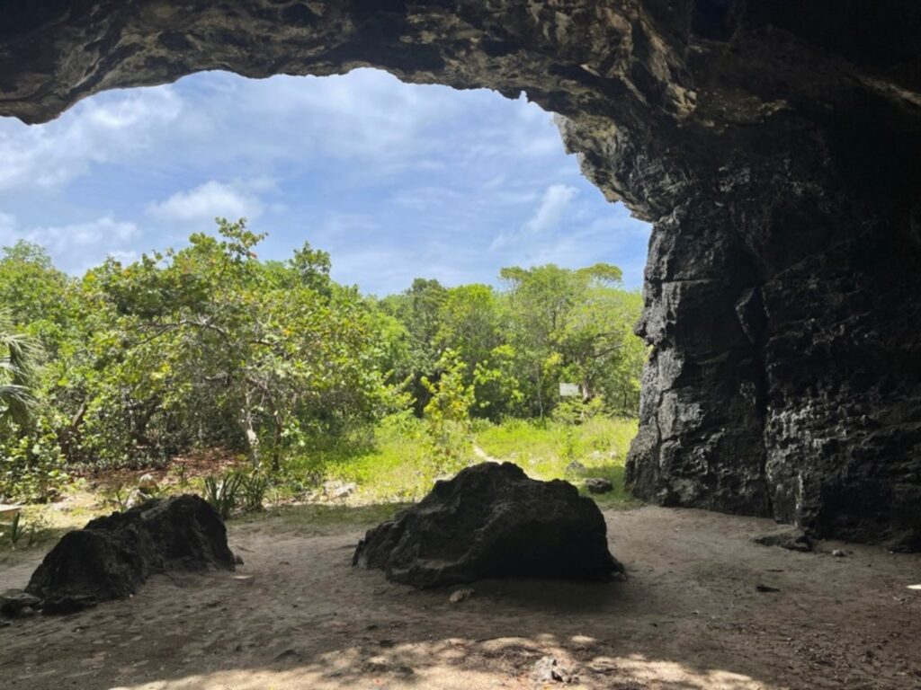 View from inside Preacher's Cave in Eleuthera